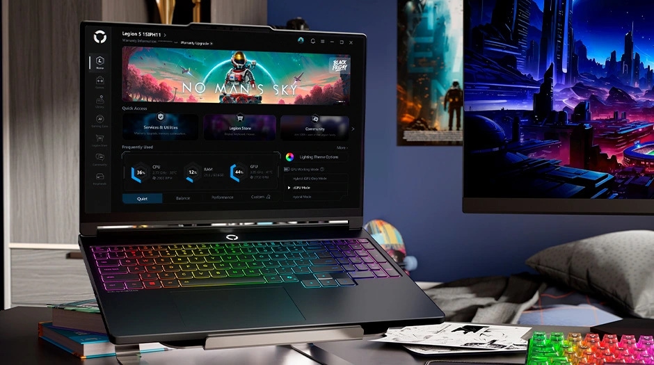 alt="Advanced system settings to boost performance on the Lenovo Legion 5i Gen 11 (15″ Intel) laptop."