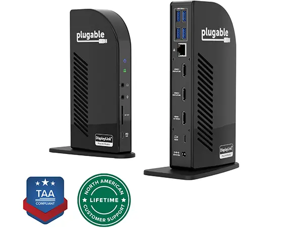 Plugable USB-C Triple Monitor Docking Station with 100W Laptop
