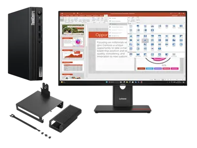 Lenovo ThinkCentre M75q G5 A7 16 512 + ThinkVision T27-40 27" FHD AMD Ryzen™ 7 PRO 8700GE Processor (3,65 GHz up to 5.10 GHz)/Windows 11 Pro 64/512 GB SSD  TLC Opal