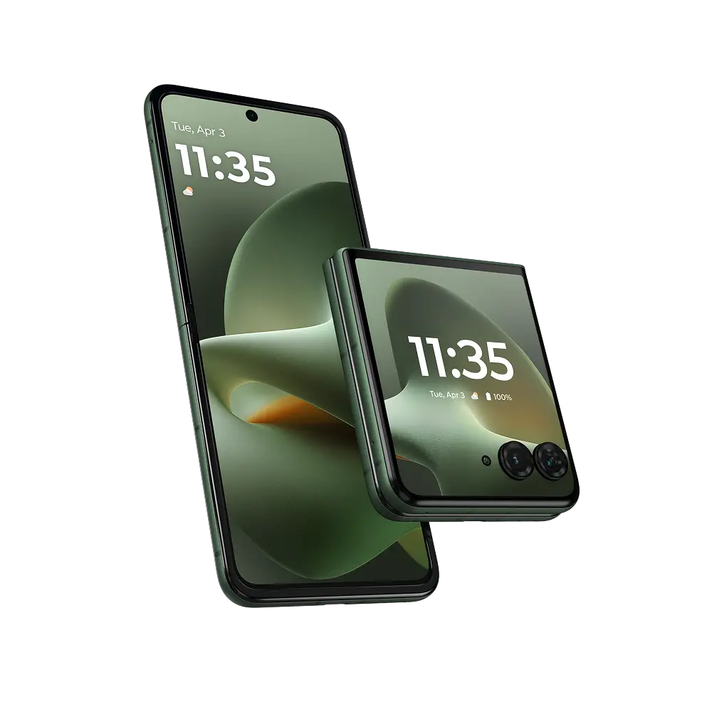Flip smartphone with external display l 50MP AI camera | motorola