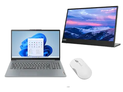Lenovo IdeaPad Slim 3 15 + L15 FHD Mobile Monitor & Bluetooth Silent Mouse AMD Ryzen™ 5 40 Processor (2,8 GHz - 4,3 GHz)/Nessun sistema operativo/512 GB SSD M.2 2242 PCIe QLC