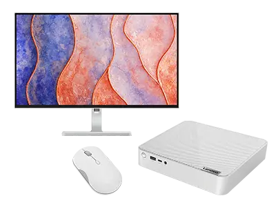Lenovo IdeaCentre Mini + L27h 4A 2K QHD Monitor & Bluetooth Silent Mouse Processore Intel® Core™ i5-13420H di tredicesima generazione (E-core fino a 3,4 GHz P-core fino a 4,6 GHz)/Windows 11 Home 64/1 TB SSD QLC