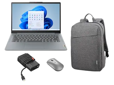 Lenovo IdeaPad Slim 3 14AMN8 R5 16G 512G NOS + B210 Backpack + Lenovo 600 Bluetooth Mouse + 65W Adapter (USB-C) AMD Ryzen™ 5 40 Processor (2,8 GHz - 4,3 GHz)/Nessun sistema operativo/512 GB SSD M.2 2242 PCIe QLC