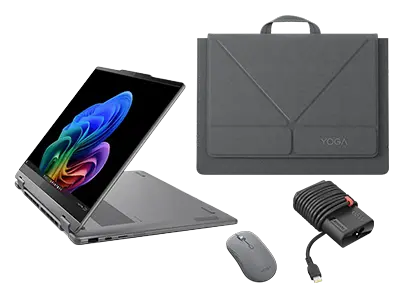 Lenovo Yoga 7 2N1 14ILL10 U7 16G 512G 11H + Yoga Tote Sleeve + Yoga Bluetooth Mouse + 65W Adapter (USB-C) Processore Intel® Core™ Ultra 7 256V (LPE-core fino a 3,7 GHz P-core fino a 4,8 GHz/MOP 16 GB)/Windows 11 Home 64/512 GB SSD M.2 2242 PCIe Gen4 TLC