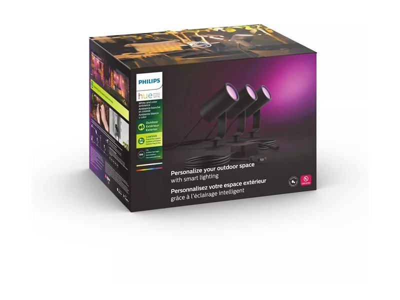 【セット売り】Philips Hue スマートライト Philips Hue Lily Outdoor 8-Watt Black Low Voltage Plug Smart LED