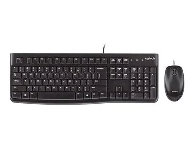 Logitech MK120 Desktop USB Wired Keyboard & Mouse Set - Black
