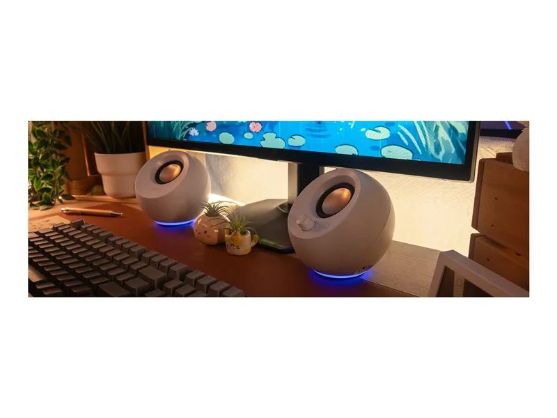 Creative Labs Pebble Pro 2.0 Bluetooth Desktop Speakers - White