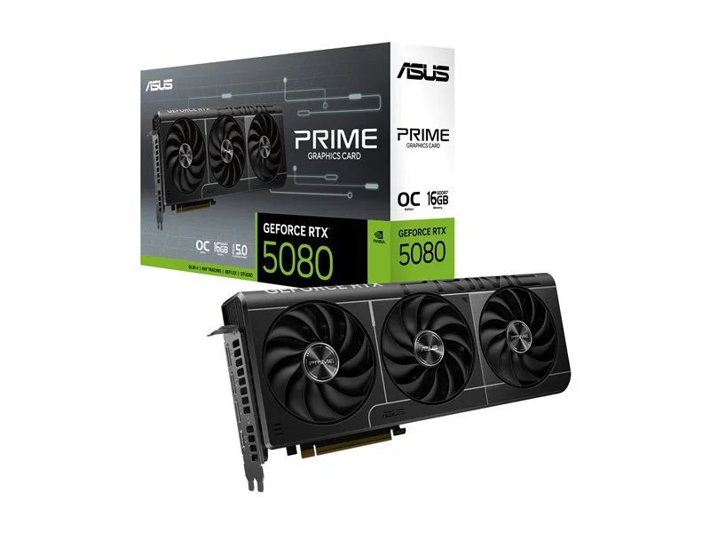 ASUS PRIME GeForce RTX 5080 16GB GDDR7 OC Edition Gaming Graphics