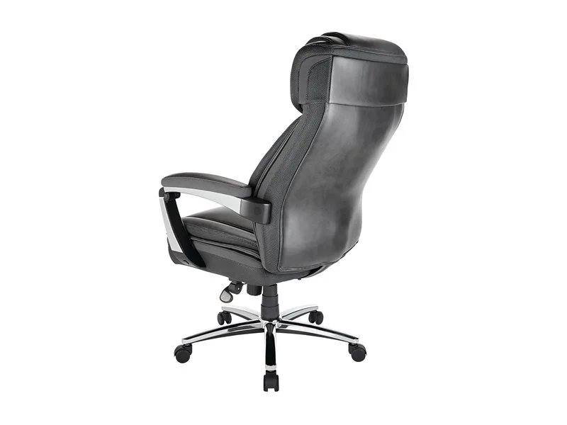Realspace Axton Leather High-Back Big & Tall Chair, Dark Gray