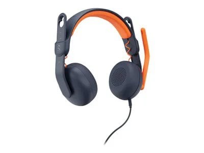 Photos - Headphones Logitech Zone Learn EDU On-Ear 3.5mm Headset - Black/Orange 78370748 