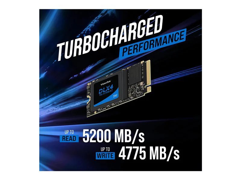 VisionTek 512GB M.2 2242 NVME DLX4 PCIe Gen4 x4 OPAL 2.0 SSD SED