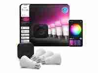 Philips Hue 75W White and Color A19 4-Pack with Hue Pro Bridge Kit