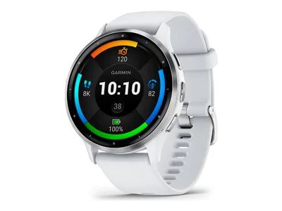 

Garmin Venu 3 Silver Stainless Steel GPS Smartwatch with Whitestone Case & Silicone Band