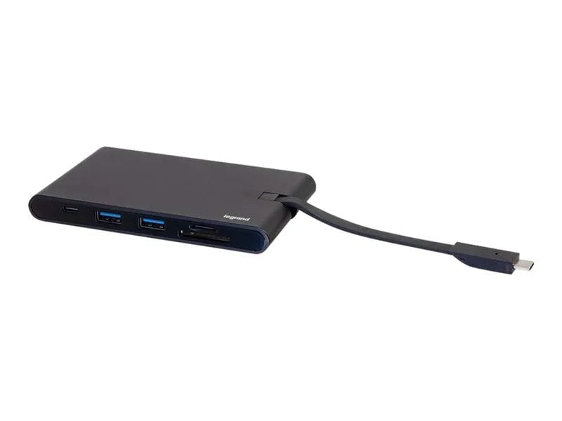 C2G USB C to Ethernet Adapter with 3-Port USB Hub - Black
