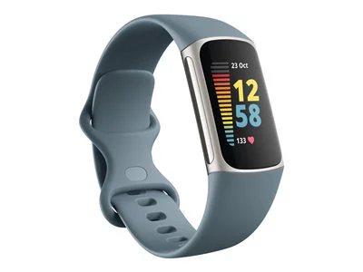 

Fitbit Charge 5 Activity Tracker with Infinity Band - Platinum/Mineral Blue