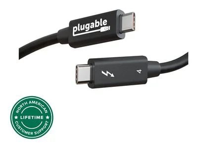Plugable Thunderbolt 4 Cable [Thunderbolt Certified] 6.6ft/2m USB4 Cable with 100W Charging