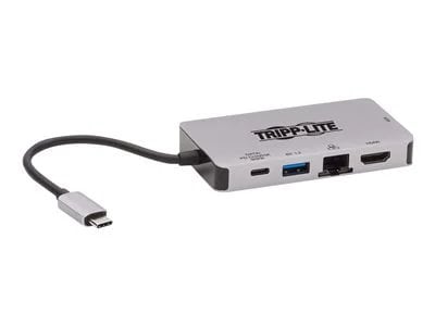 

Tripp Lite USB-C Portable Docking Station - HDMI 4K @ 30 Hz, VGA, USB-A/USB-C, GbE, PD Charging 3.0, Gray
