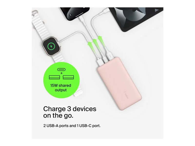 Belkin BoostCharge 10K Power Bank - Rose Gold | 78804099 | Lenovo US