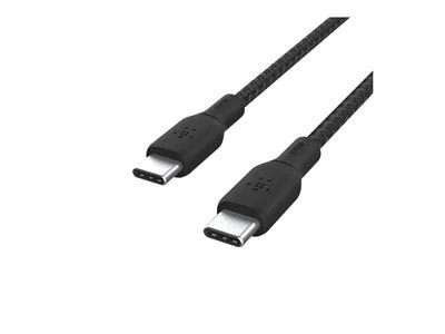 Belkin BoostCharge USB-C to USB-C Braided Cable with 100W Power Delivery, 6.6 ft - Black