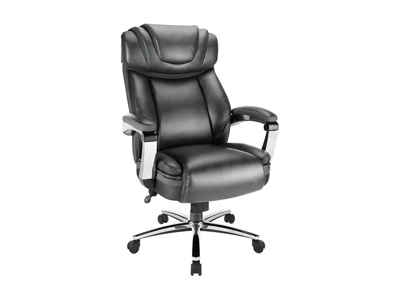 チェア Realspace Axton Leather High-Back Big & Tall Chair, Dark Gray