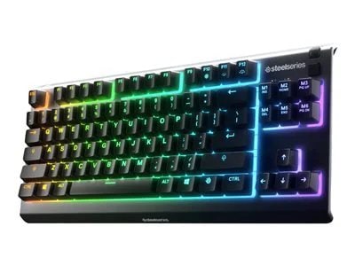 

SteelSeries Apex 3 TKL Wired Membrane Whisper Quiet Switch Gaming Keyboard with RGB Backlighting - Black
