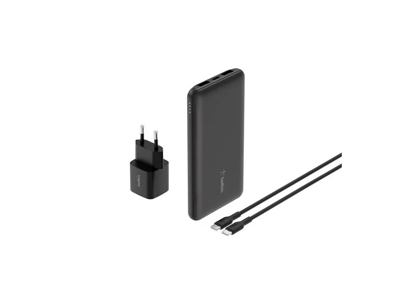 Belkin BoostCharge 10K USB-A & USB-C Power Bank, 15W - Black