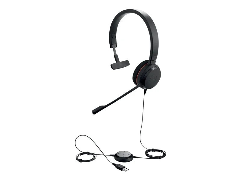 Jabra EVOLVE 20 MS USB-A Wired Mono Headset - Black | 78011459