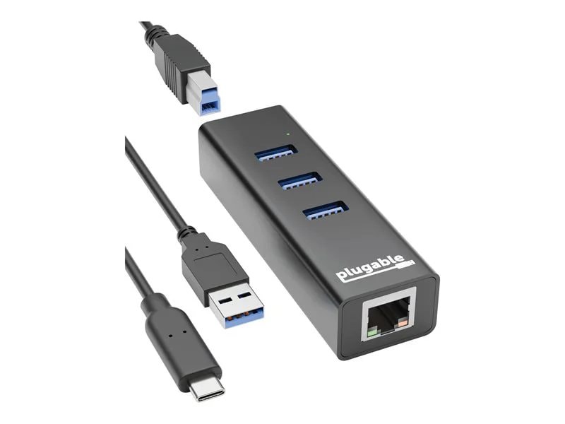 Plugable USB 3.0 3-Port Hub with Gigabit Ethernet - Thumbnail 2