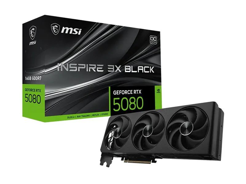 MSI NVIDIA GeForce RTX 5080 16GB GDDR7 INSPIRE 3X OC Edition PCI