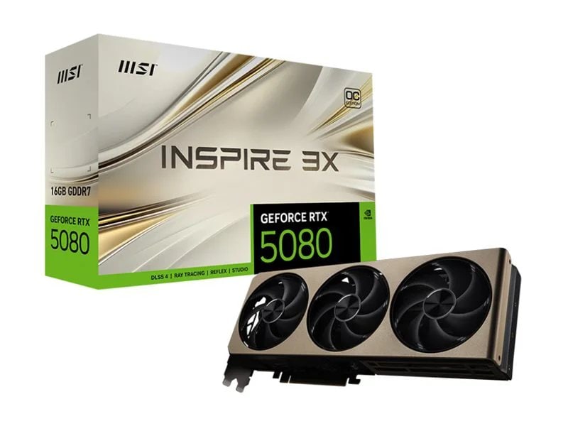 ma MSi GeForce RTX 5080 16G INSPIRE 3X OC Graphics Card | 78810881