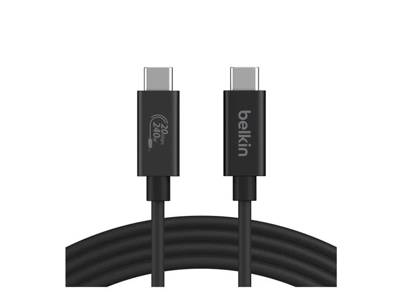 Belkin Connect USB4 Cable, 240W + 20Gbps, 6.6 ft - Black