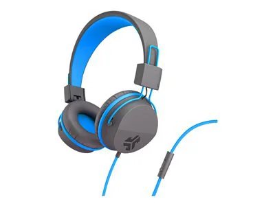 Photos - Headphones JLab Neon Wired On-Ear  with Mic - Gray/Blue 78450064 