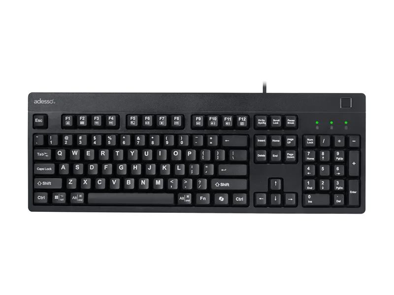Adesso Antimicrobial Fingerprint Reader Keyboard, TAA Compliant