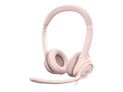 Logitech H390 USB Stereo Headset with Noise-Canceling Mic Rose