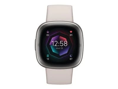 Fitbit Sense 2 Advanced Health Smartwatch - Lunar White/Platinum