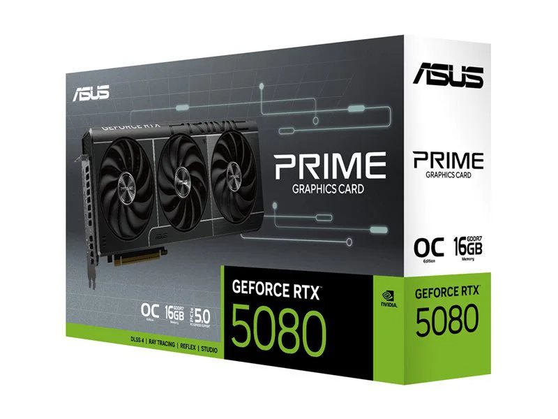 ASUS PRIME GeForce RTX 5080 16GB GDDR7 OC Edition Gaming Graphics