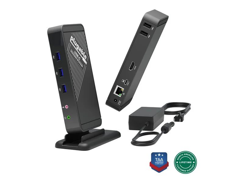 Plugable USB-C Docking Station with Charging, Compatible with