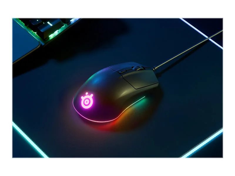  SteelSeries Rival 3 Gaming Mouse - 8,500 CPI TrueMove Core  Optical Sensor - 6 Programmable Buttons - Split Trigger Buttons - Brilliant  Prism RGB Lighting, Ergonomic, Black : Everything Else