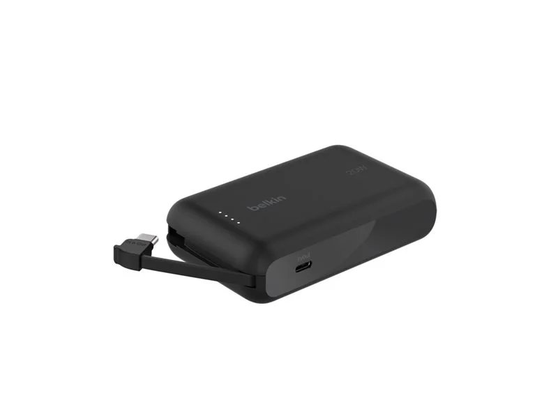 Belkin BoostCharge Power Bank 10K with Integrated Cable - Black