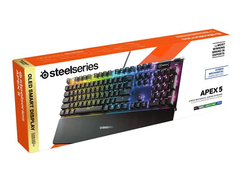 SteelSeries Apex 5 Wired Gaming Hybrid Mechanical Blue Switch
