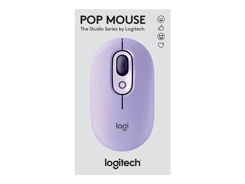 Logitech POP Wireless Mouse with Customizable Emojis - Lavender