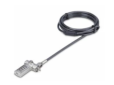 StarTech Laptop Lock, Compatible w/Noble Wedge/Nano/K-Slot - silver, black - 2 m - TAA Compliant (pack of 25)