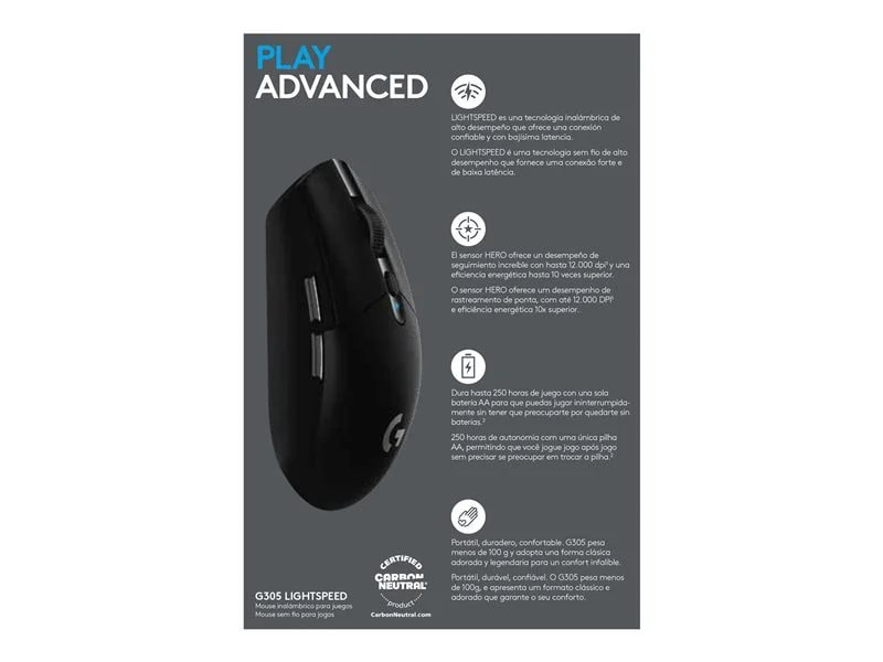 Logitech - G305 Lightspeed Wireless Gaming Mouse - Black