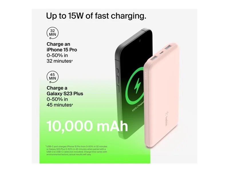 Belkin BoostCharge 10K Power Bank - Rose Gold | 78804099 | Lenovo US