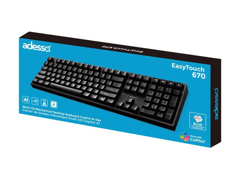 Adesso EasyTouch 670 Mechanical Keyboard with CoPilot AI Hotkey