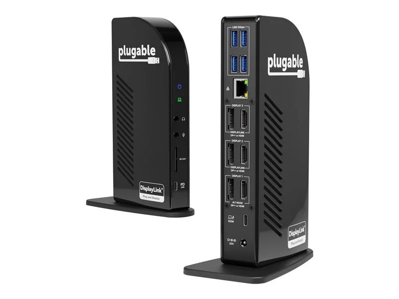 Plugable USB-C Triple 4K Monitor Docking Station with 100W