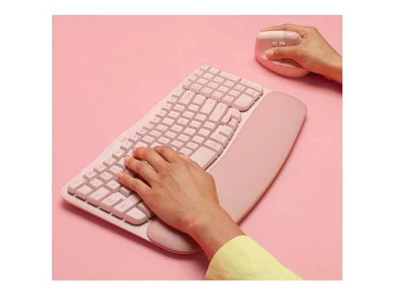 Logitech Wave Keys Wireless Ergonomic Keyboard - Rose | 78804948