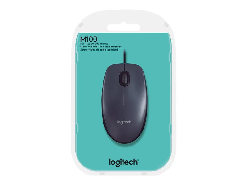 Logitech M100 USB Only Mouse - Dark | 78010639 | Lenovo US