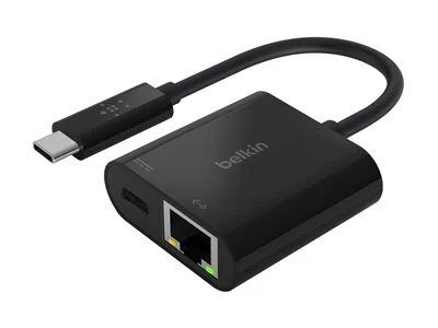 

Belkin Ethernet and charge adapter - USB-C - Gigabit Ethernet x 1 + USB-C (power only) x 1