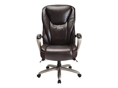 Serta® Smart Layers™ Hensley Leather High-Back Big & Tall Chair, Roasted Chestnut